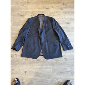 Hart Schaffner Marx Big & Tall Gray Check Plaid Sport Coat Jacket Size 52L